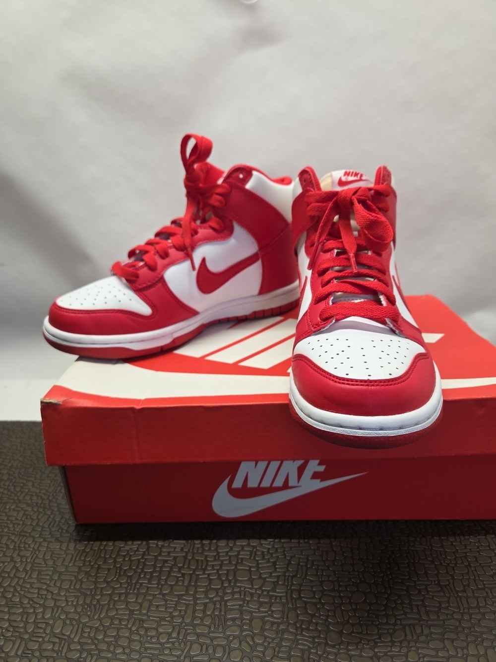 Nike Dunk High White/University Red (DB2179 106) Size 5 Youth